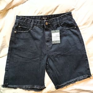 Black jean shorts